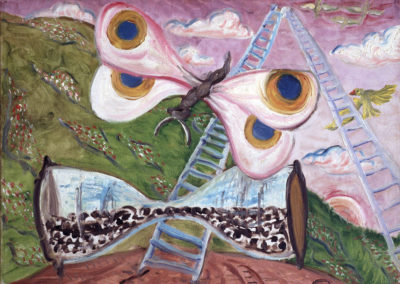 Rudolf Rothe: ladder to heaven; 1967 oil on canvas; 50x60 cm