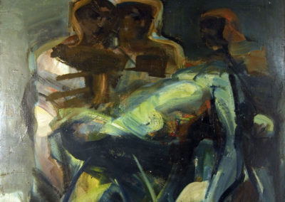 Rudolf Rothe: descent from the cross; 1963 oil on muslin; 110x120 cm