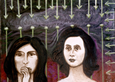 Rudolf Rothe: two women; 1986 oil on cotton; 60x80 cm