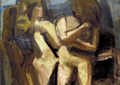 Rudolf Rothe: two figures standing; 1961 oil on muslin; 150x130 cm